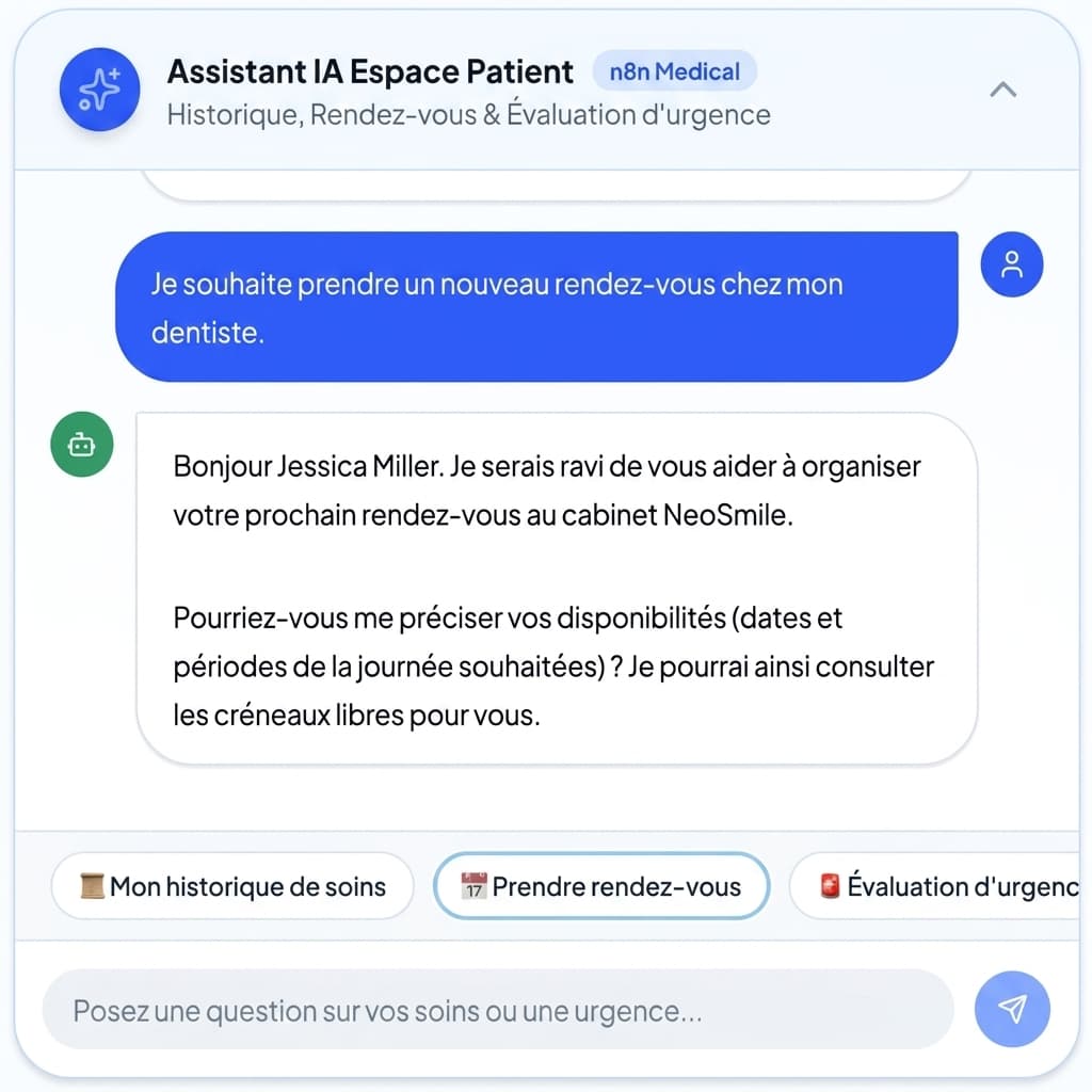 Assistant IA Neo AI générant une ordonnance dentaire dans le logiciel NeoSmile